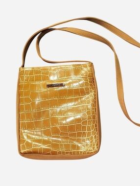 Easy Spirit Embossed Mustard Crossbody Bag